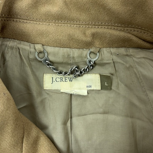 J. CREW Double Breasted Wool Blend Pea Coat Camel Jacket Women's Size Large Y2K - Picture 3 of 13